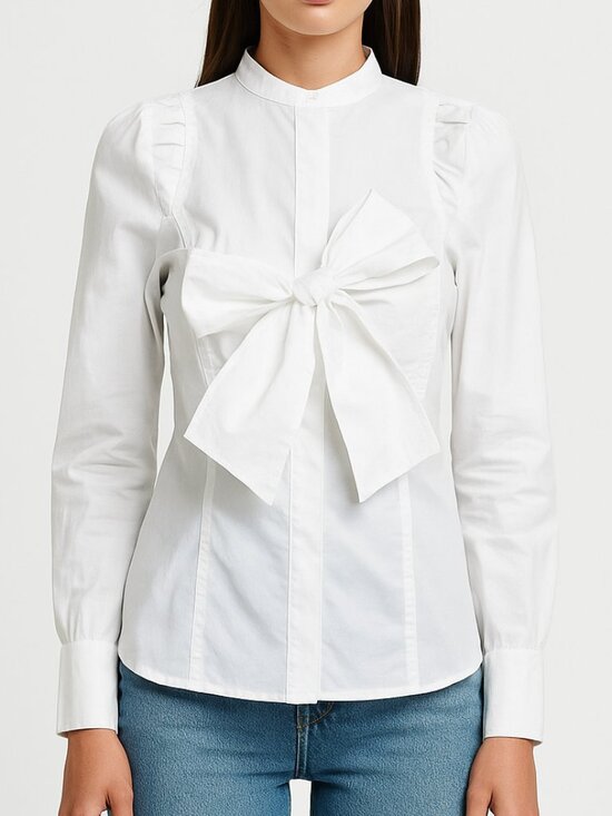 BCBGMaxAzria Bow Button Down Shirt - Picture 1 of 3